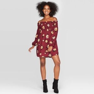Xhilaration floral print off the shoulder dress